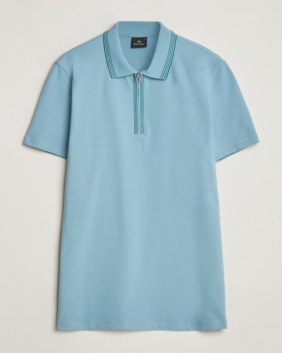 Mies | Pikeet | PS Paul Smith | Regular Fit Half Zip Polo Blue