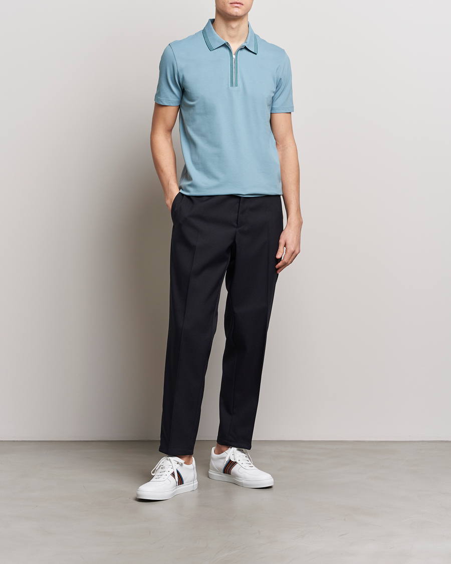 Mies | Pikeet | PS Paul Smith | Regular Fit Half Zip Polo Blue