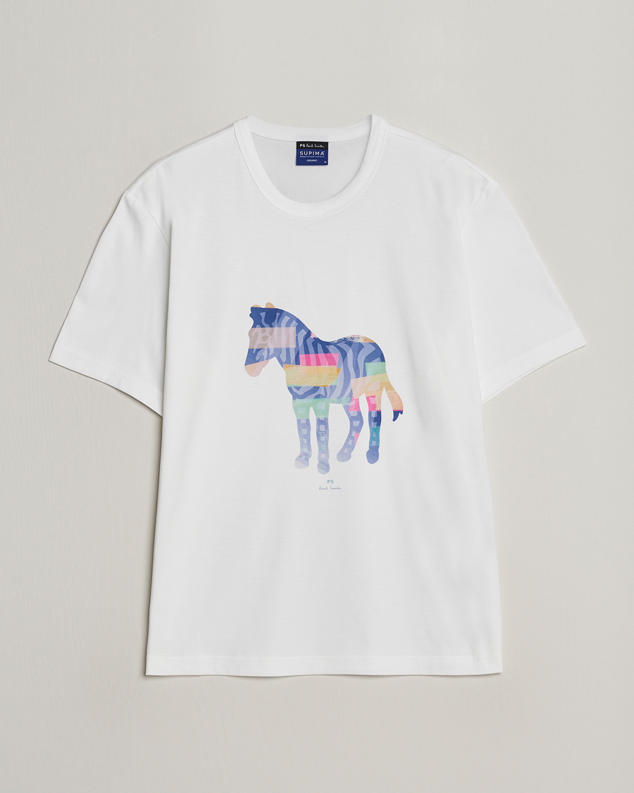 Mies | T-paidat | PS Paul Smith | Organic Cotton Zebra Crew Neck T-Shirt White