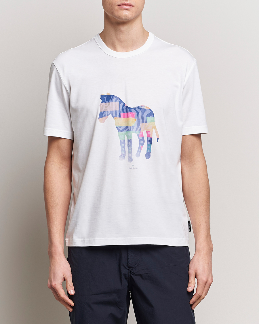 Mies | Best of British | PS Paul Smith | Organic Cotton Zebra Crew Neck T-Shirt White