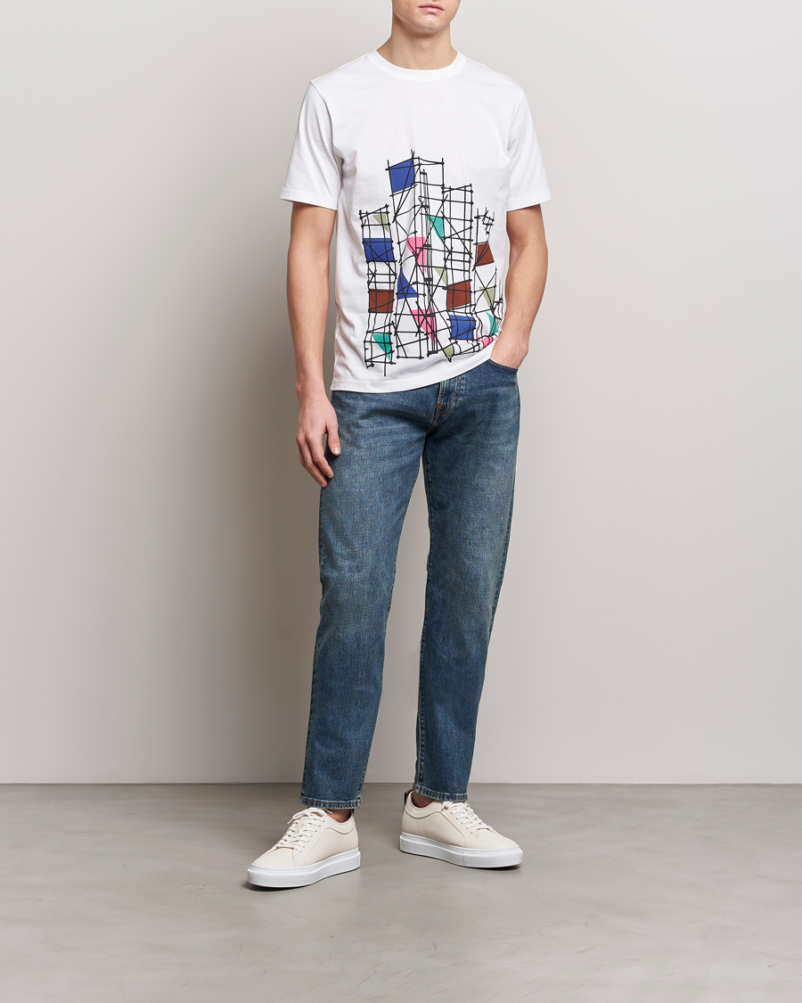 Mies | T-paidat | PS Paul Smith | Organic Cotton Scaffold Crew Neck T-Shirt White