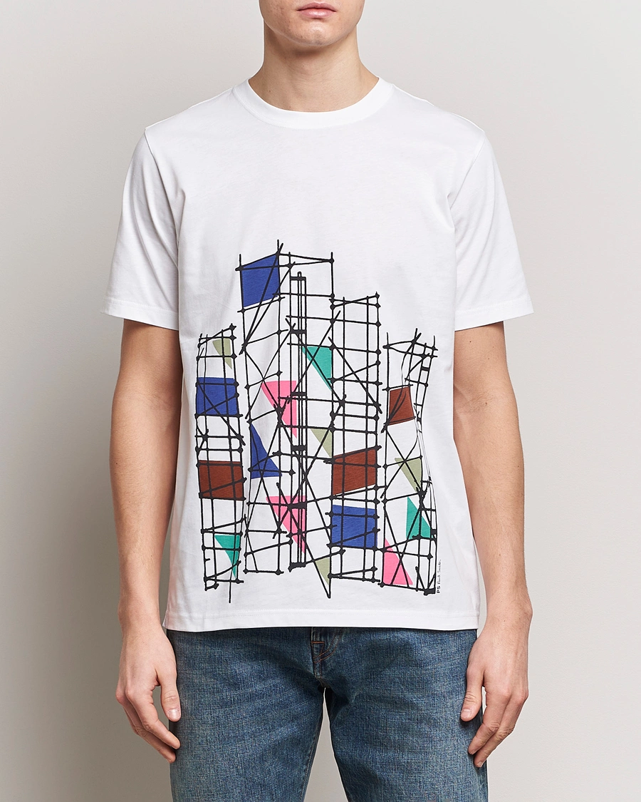 Mies | PS Paul Smith | PS Paul Smith | Organic Cotton Scaffold Crew Neck T-Shirt White