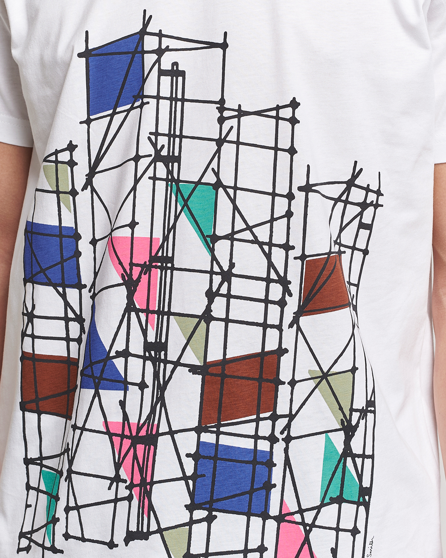 Mies | T-paidat | PS Paul Smith | Organic Cotton Scaffold Crew Neck T-Shirt White