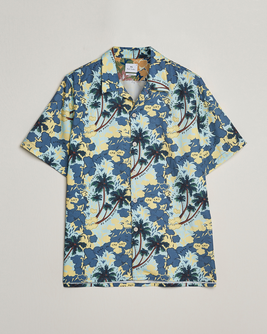 Mies | Kauluspaidat | PS Paul Smith | Prined Flower Resort Short Sleeve Shirt Blue