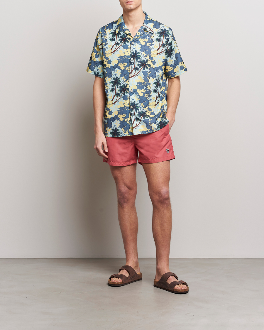 Mies | Kauluspaidat | PS Paul Smith | Prined Flower Resort Short Sleeve Shirt Blue