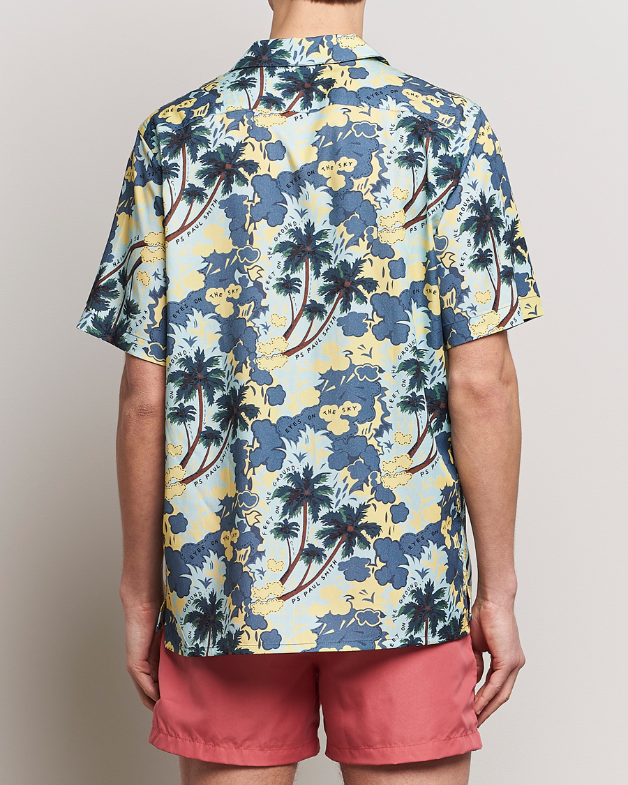 Mies | Kauluspaidat | PS Paul Smith | Prined Flower Resort Short Sleeve Shirt Blue