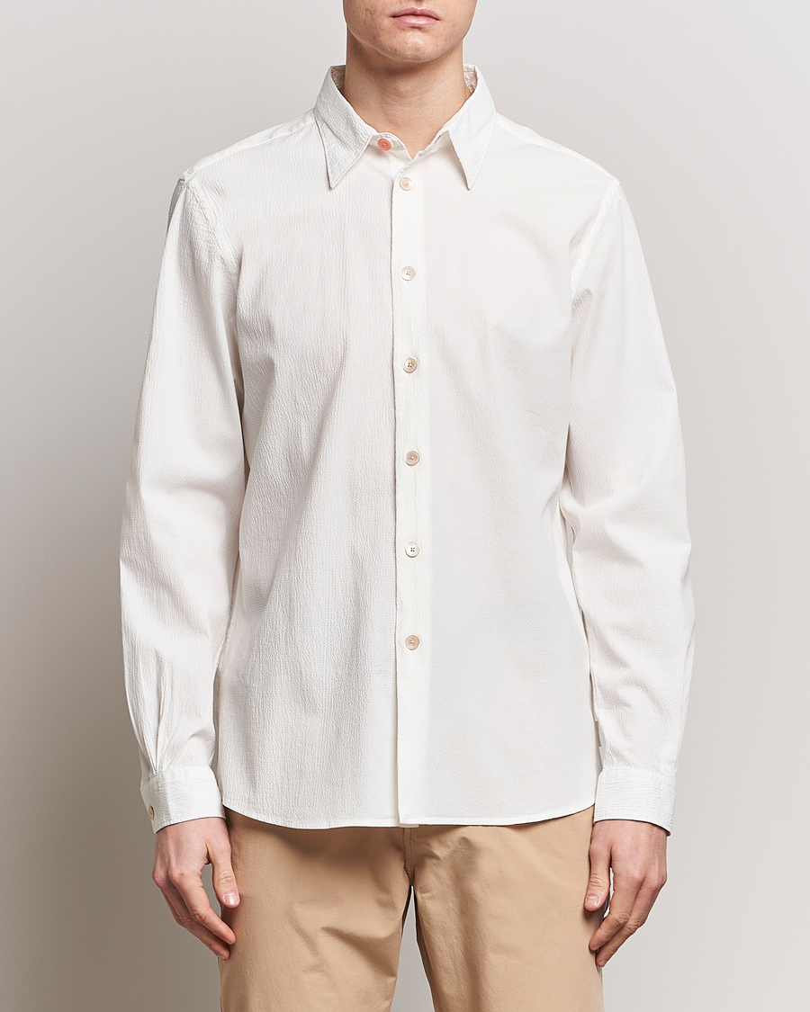 Mies | PS Paul Smith | PS Paul Smith | Regular Fit Seersucker Shirt White
