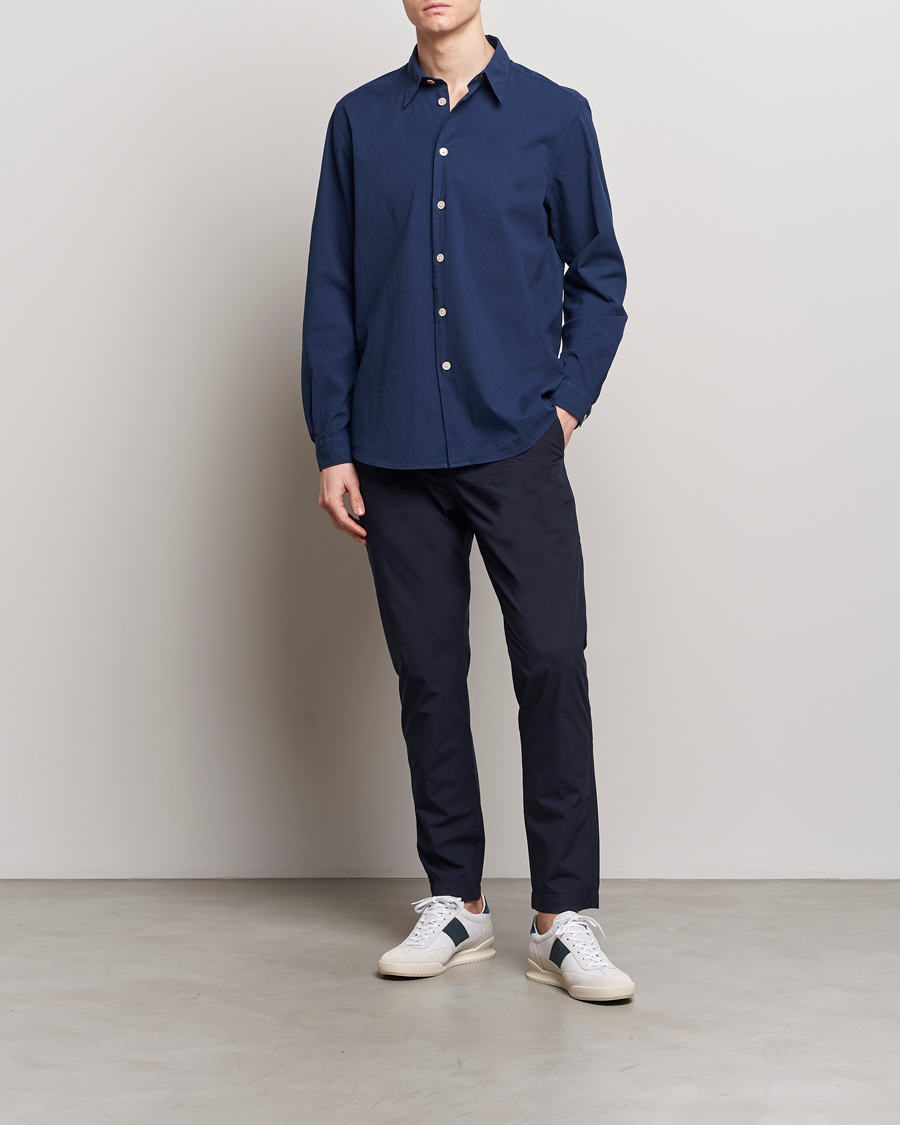 Mies | Kauluspaidat | PS Paul Smith | Regular Fit Seersucker Shirt Navy