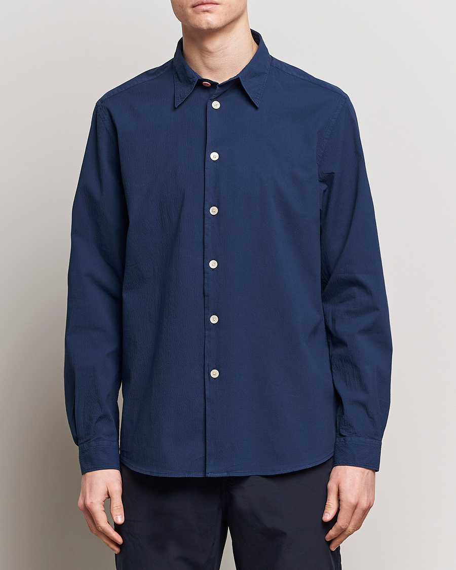 Mies | Kauluspaidat | PS Paul Smith | Regular Fit Seersucker Shirt Navy