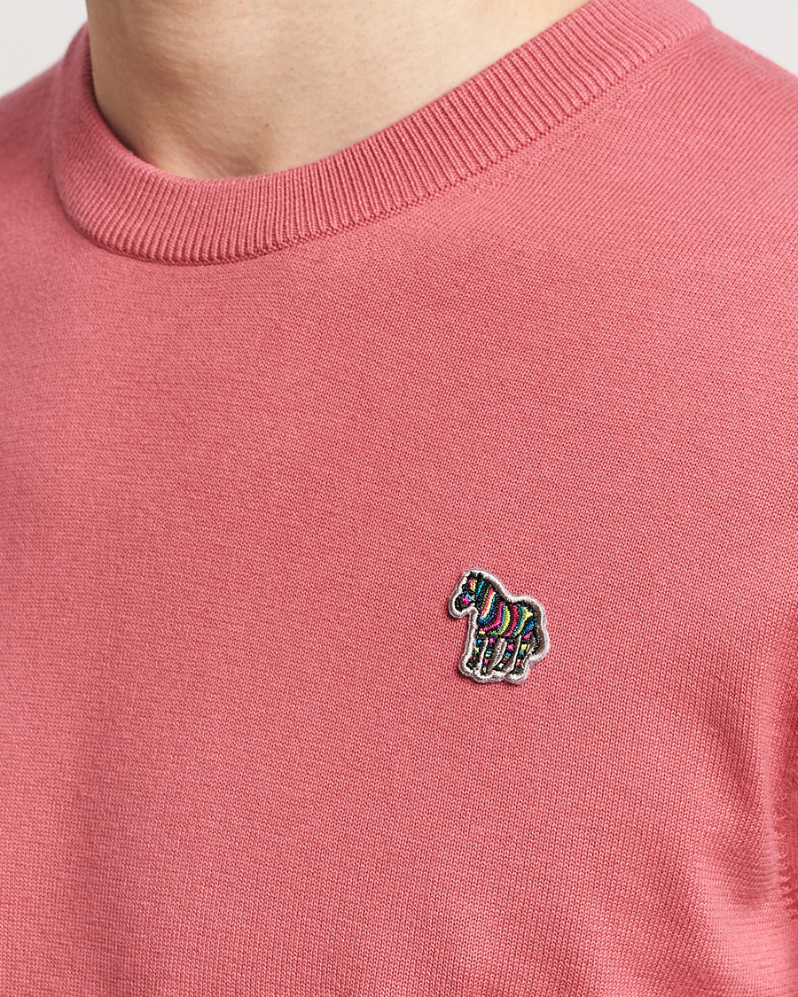 Mies | Puserot | PS Paul Smith | Zebra Cotton Knitted Sweater Faded Pink