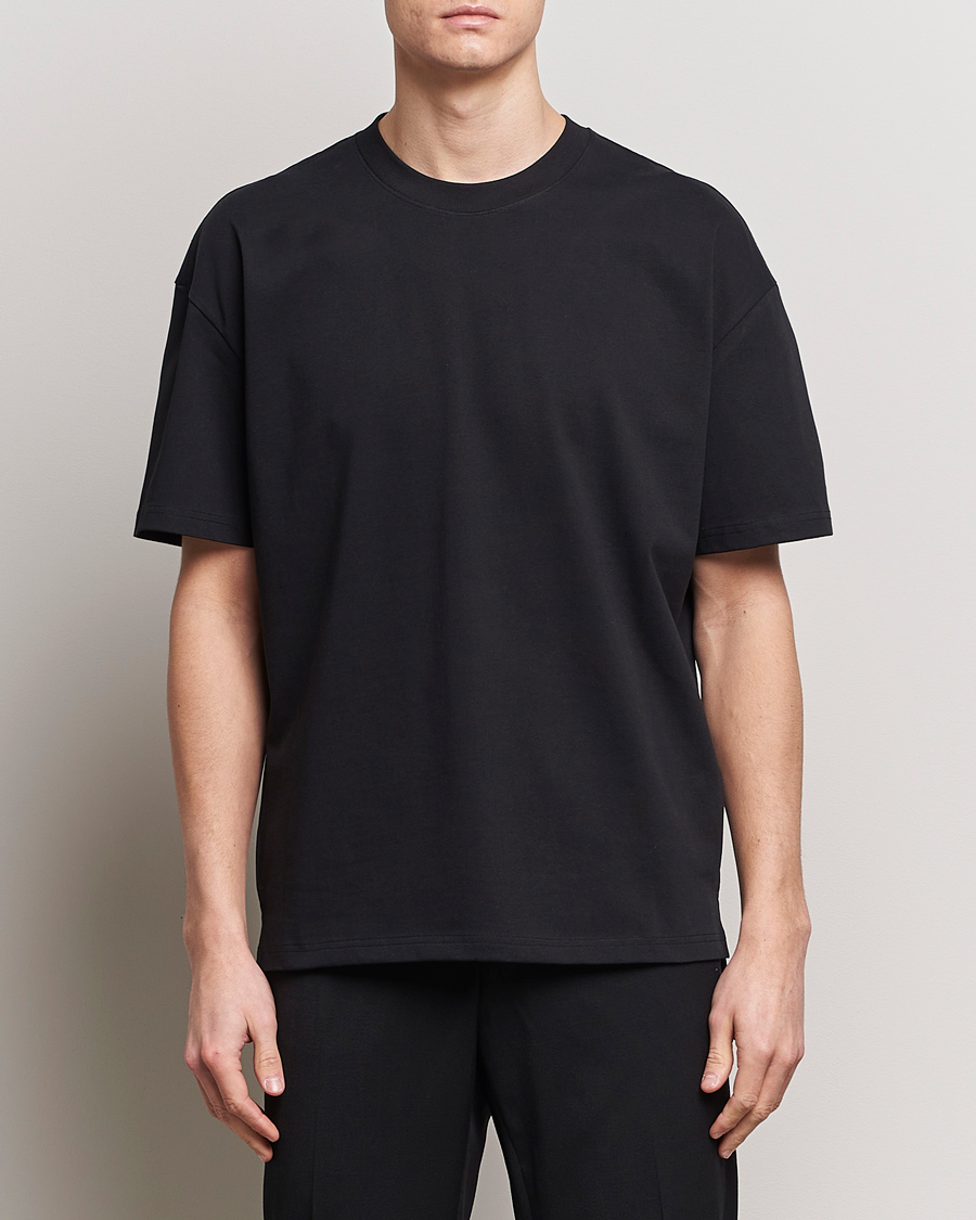 Mies | Mustat t-paidat | Bread & Boxers | Textured Heavy Crew Neck T-Shirt Black