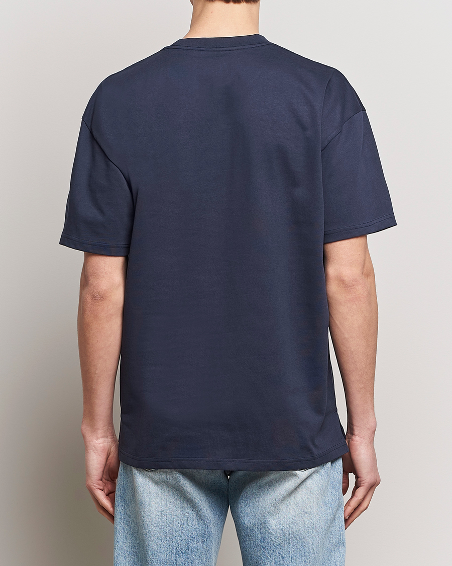 Mies | T-paidat | Bread & Boxers | Textured Heavy Crew Neck T-Shirt Navy Blue