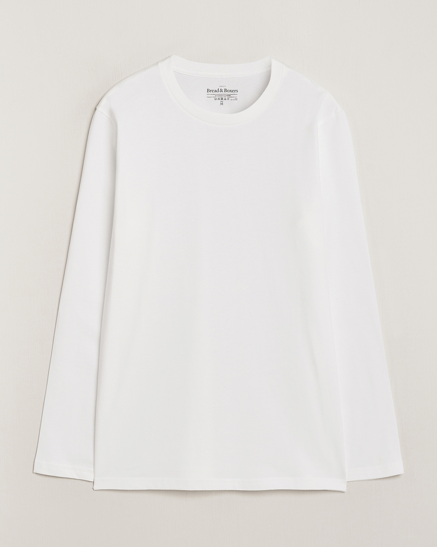 Mies | T-paidat | Bread & Boxers | Long Sleeve T-Shirt White
