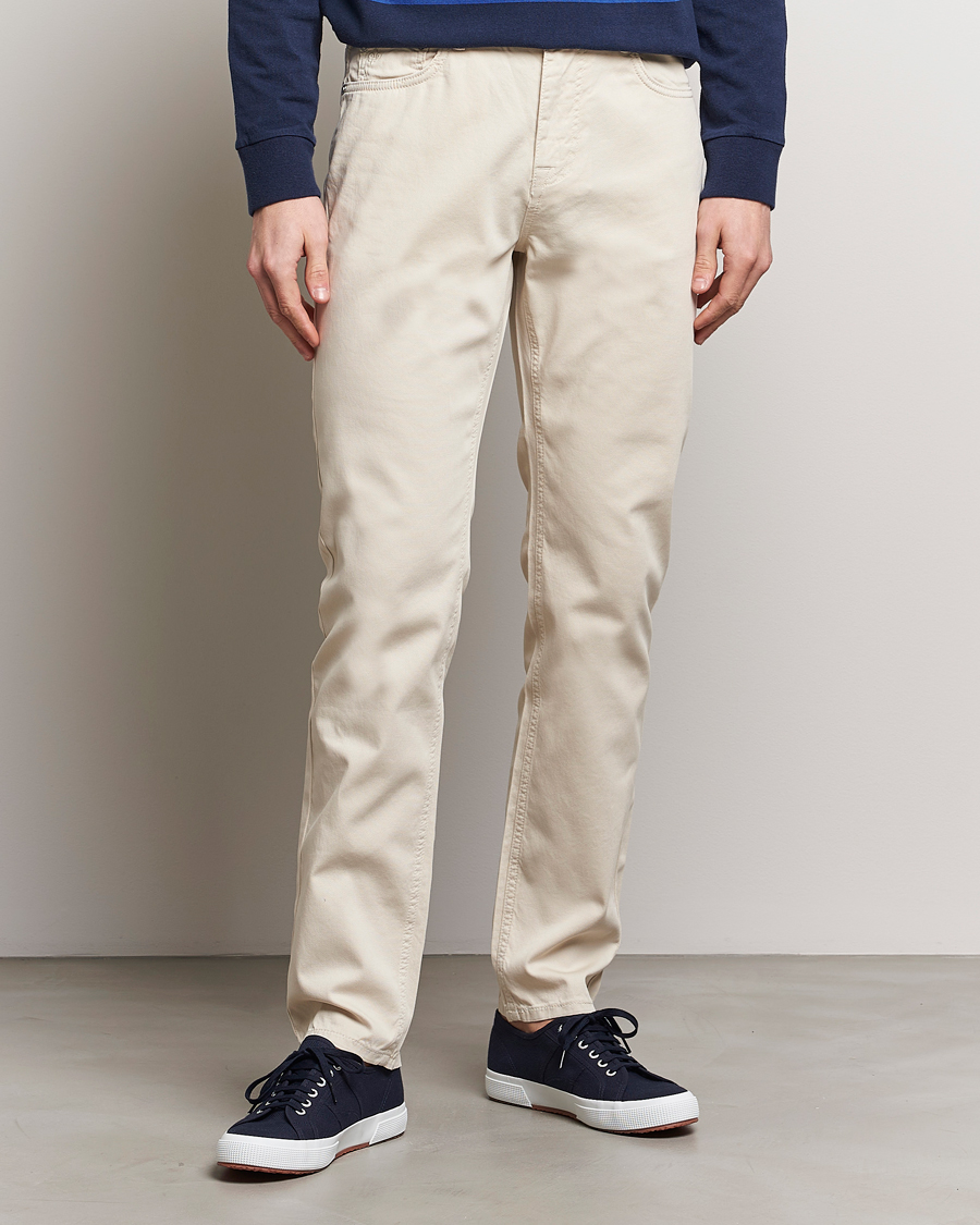 Herr | Byxor | Morris | James Structured 5-Pocket Trousers Off White