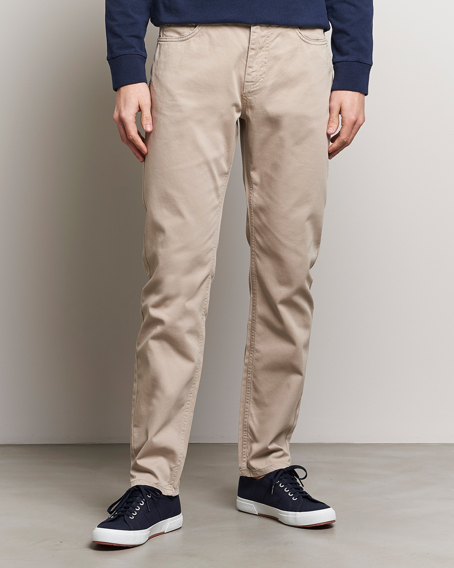Mies | Housut | Morris | James Structured 5-Pocket Trousers Khaki
