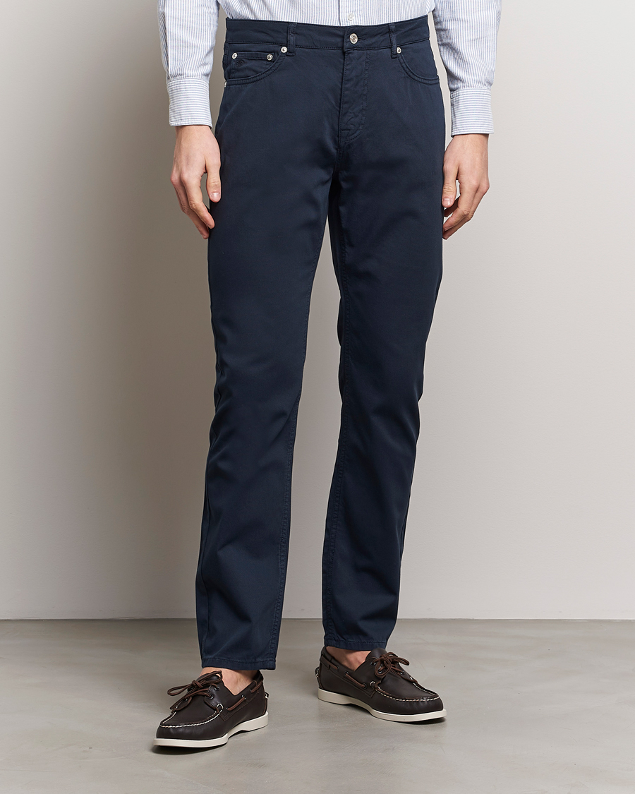 Mies | Housut | Morris | James Structured 5-Pocket Trousers Blue