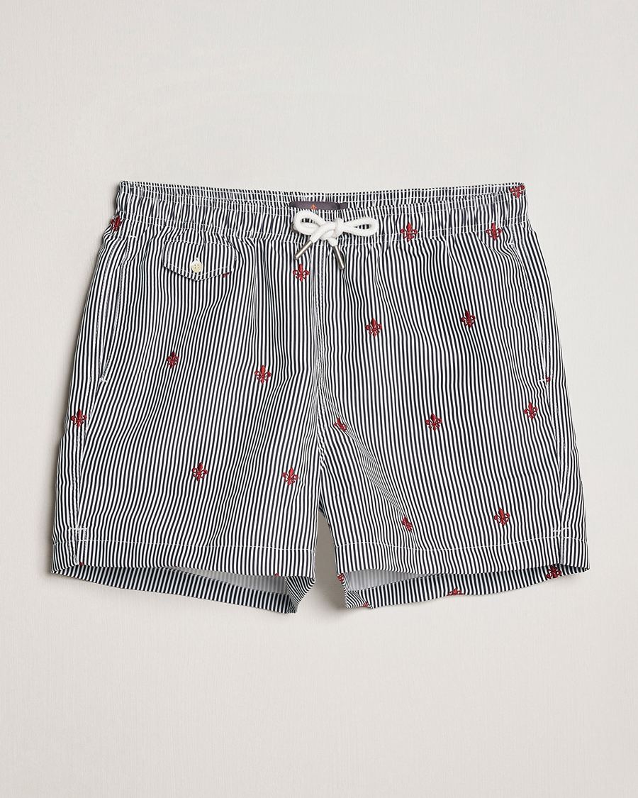 Mies | Uimahousut | Morris | Lily Stripe Bathing Trunks Navy/White