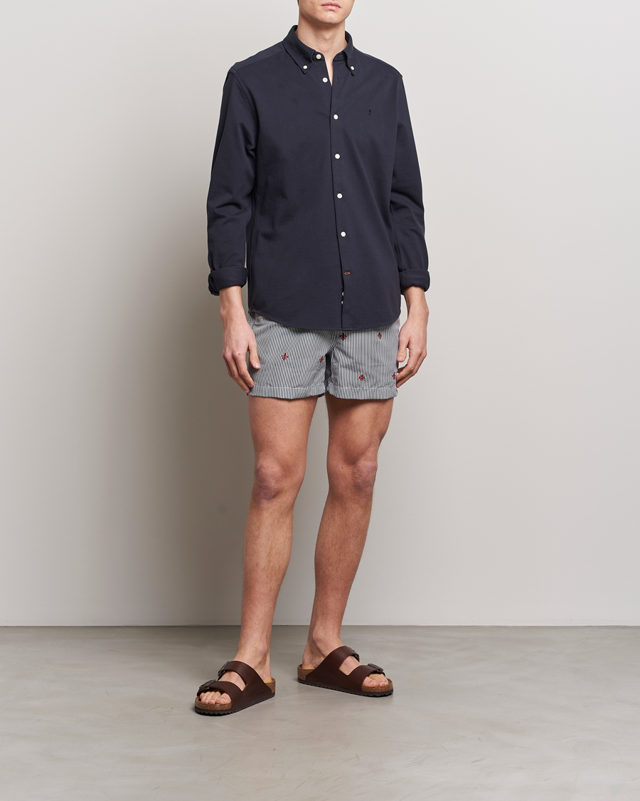 Mies | Uimahousut | Morris | Lily Stripe Bathing Trunks Navy/White