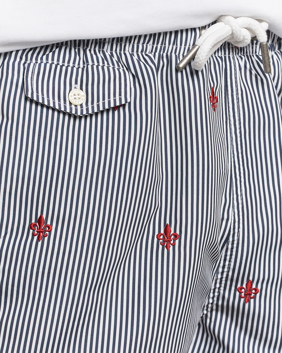 Mies | Uimahousut | Morris | Lily Stripe Bathing Trunks Navy/White