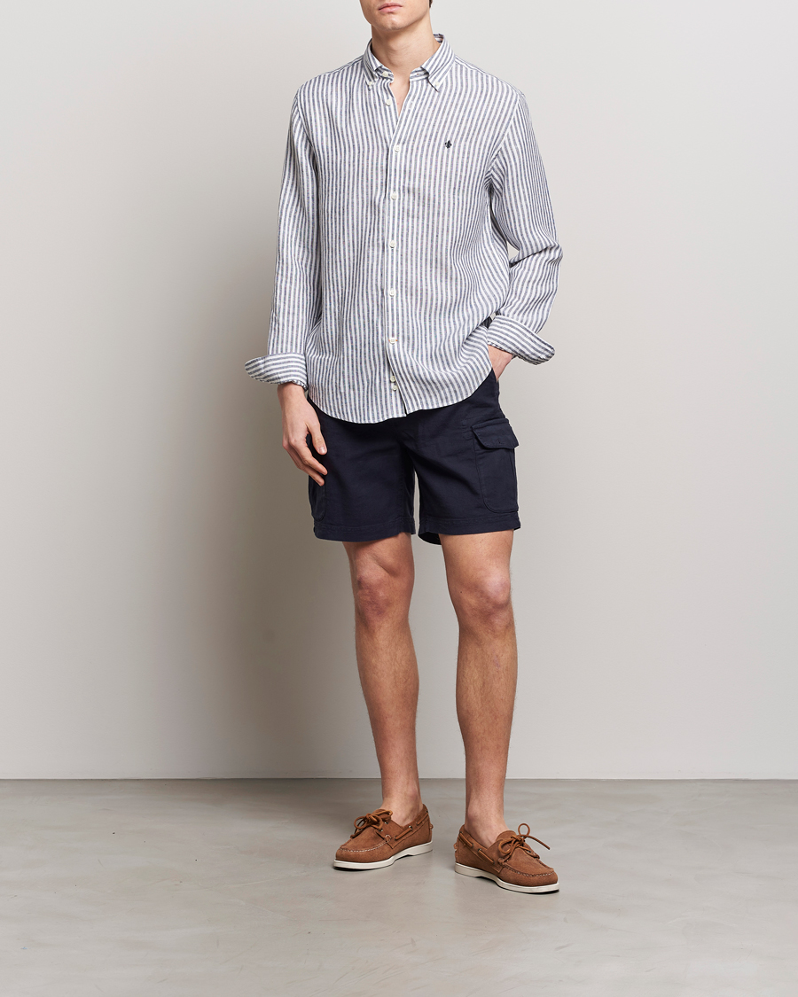 Mies | Shortsit | Morris | Cargo Linen Shorts Blue