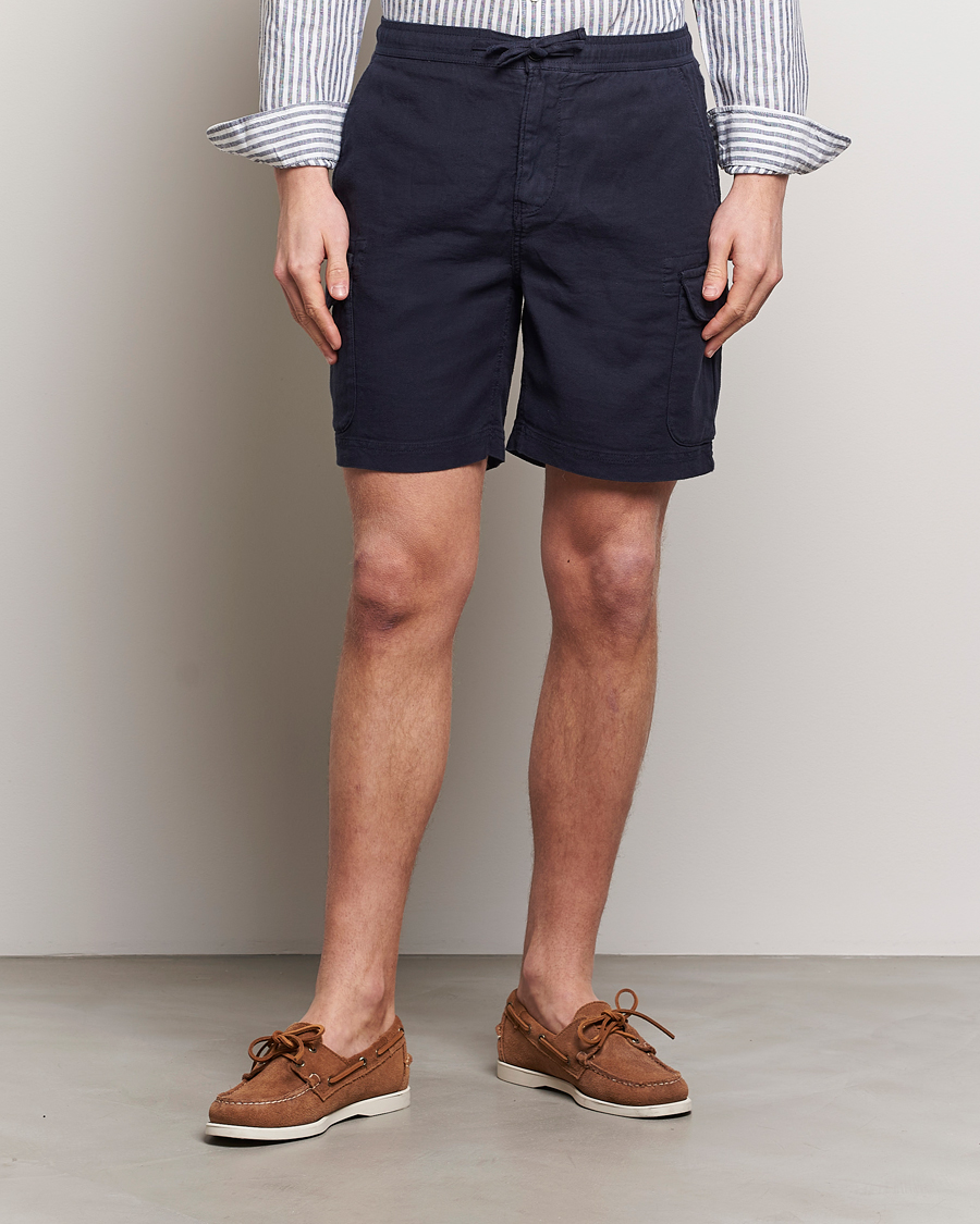 Mies | Shortsit | Morris | Cargo Linen Shorts Blue
