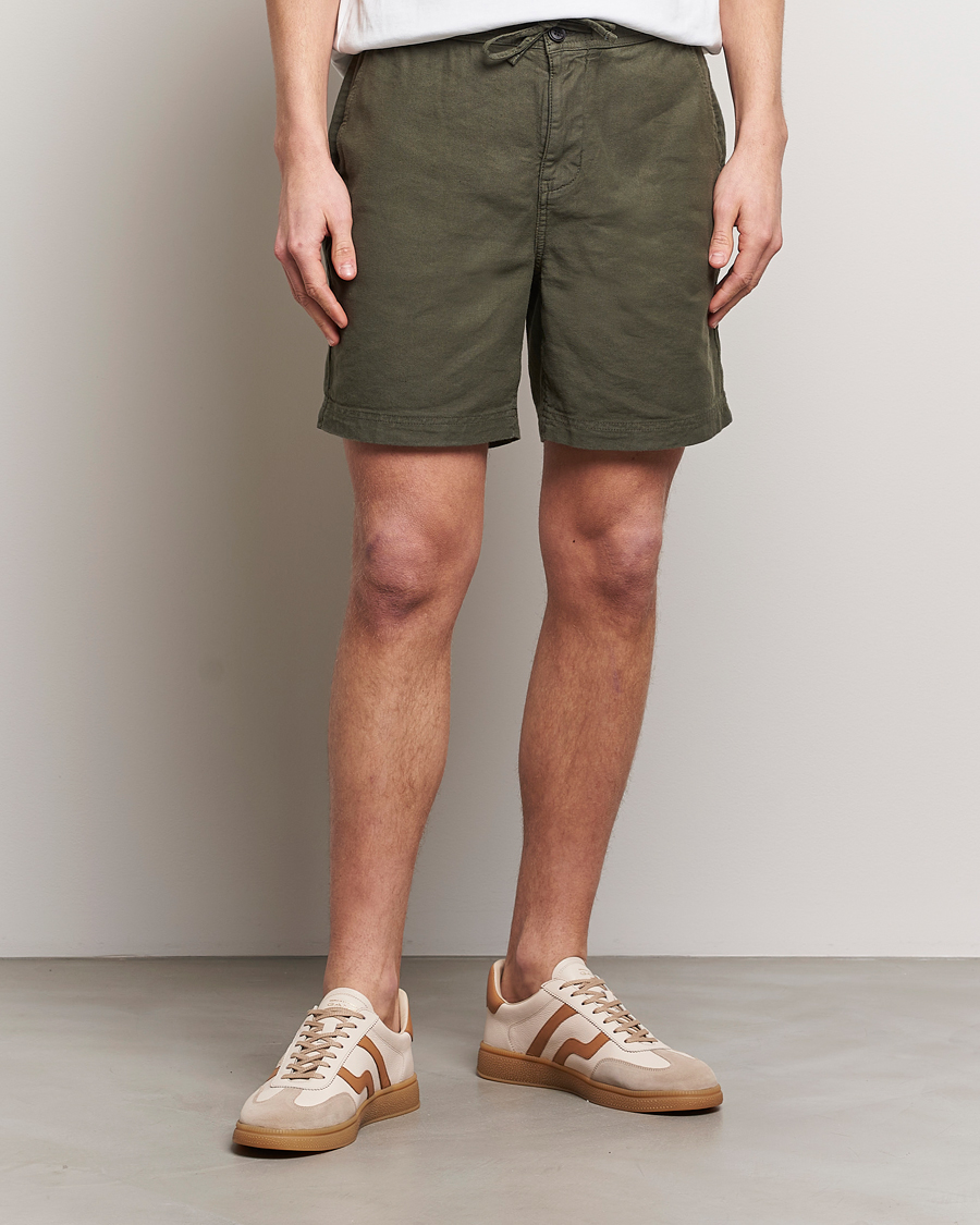 Mies | Pellavashortsit | Morris | Fenix Linen Shorts Olive