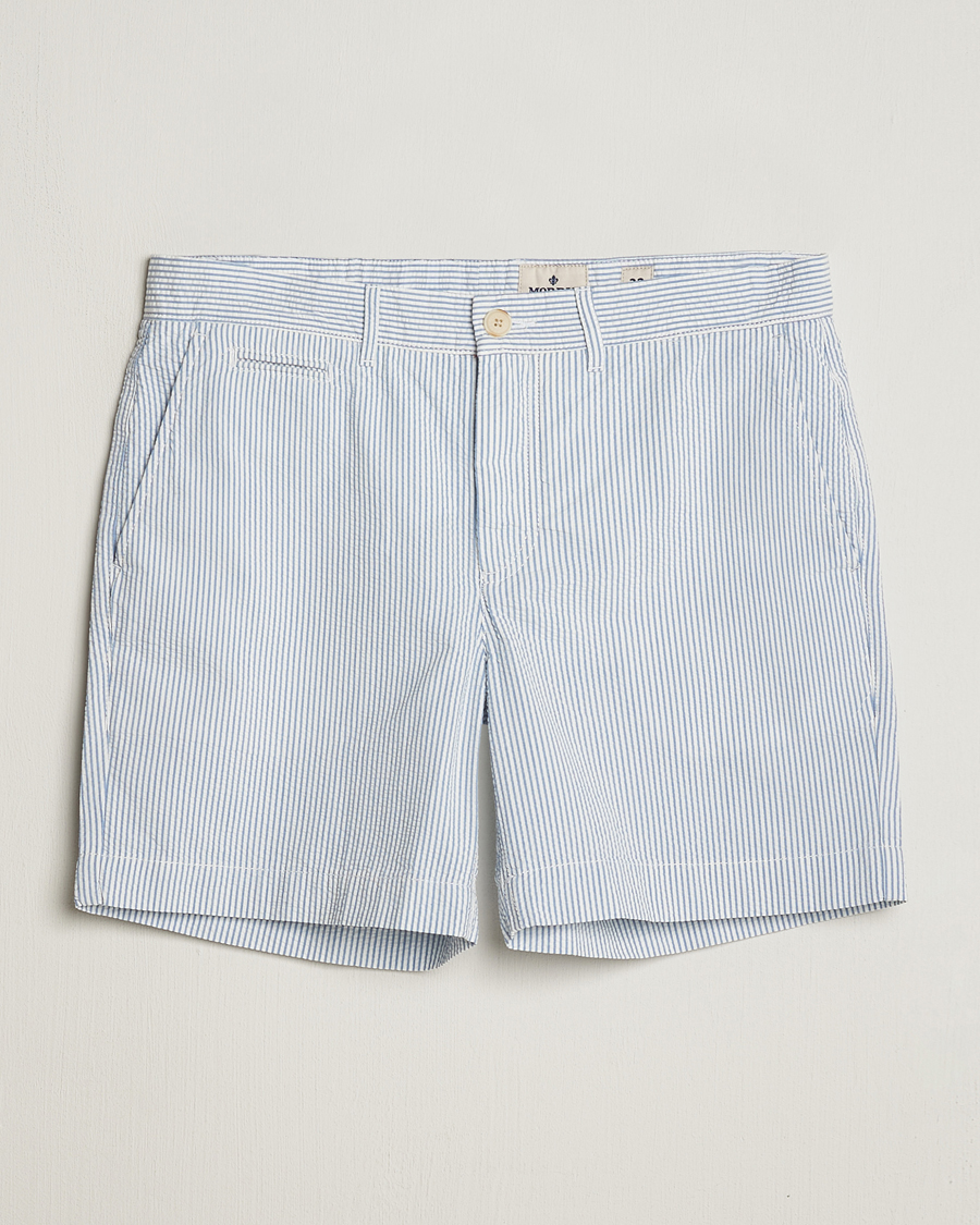Mies | Shortsit | Morris | Seersucker Summer Shorts Light Blue