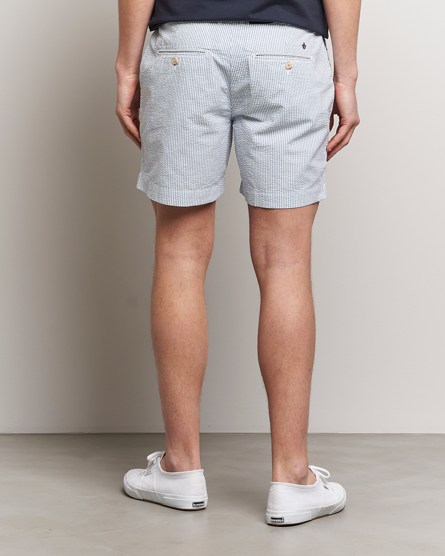 Mies | Shortsit | Morris | Seersucker Summer Shorts Light Blue
