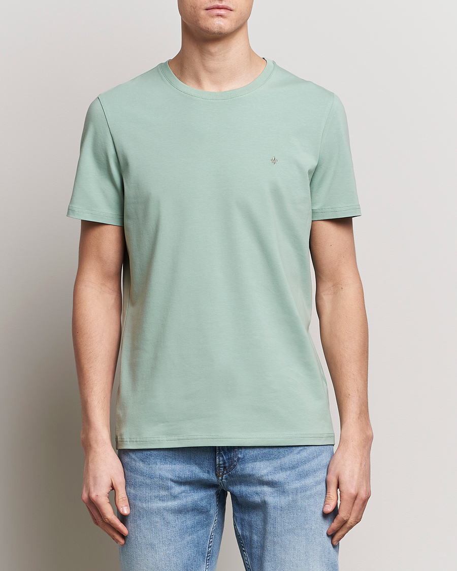 Mies | Lyhythihaiset t-paidat | Morris | James Crew Neck T-Shirt Light Green