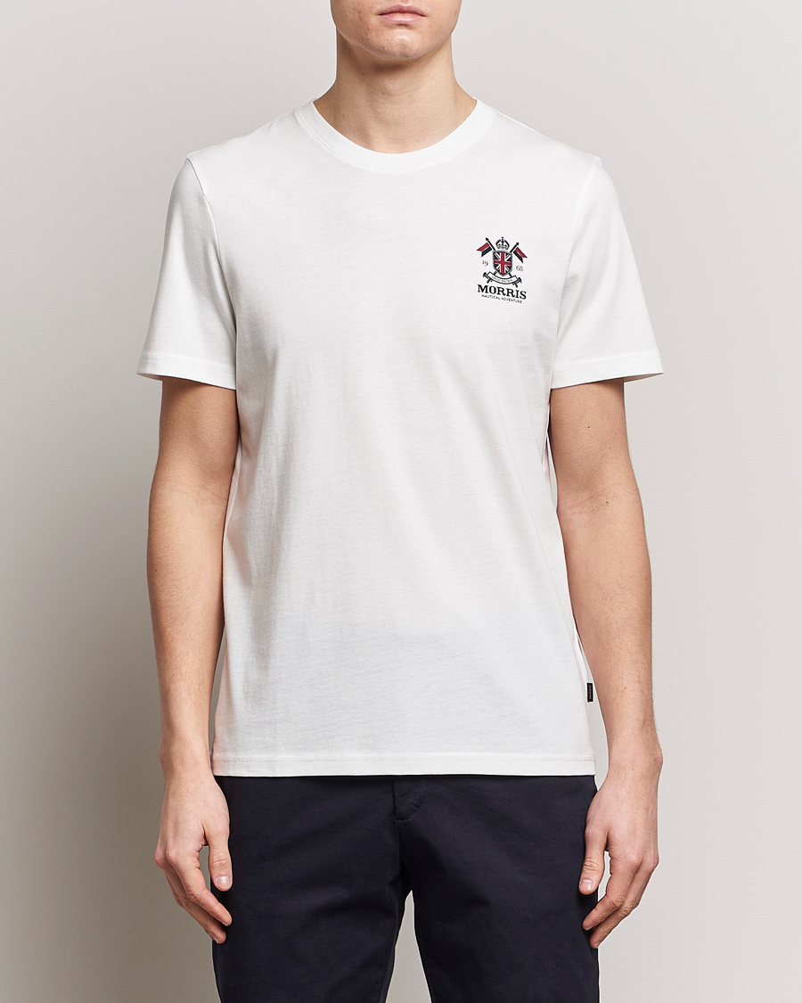 Mies | Preppy Authentic | Morris | Crew Neck Cotton T-Shirt Off White