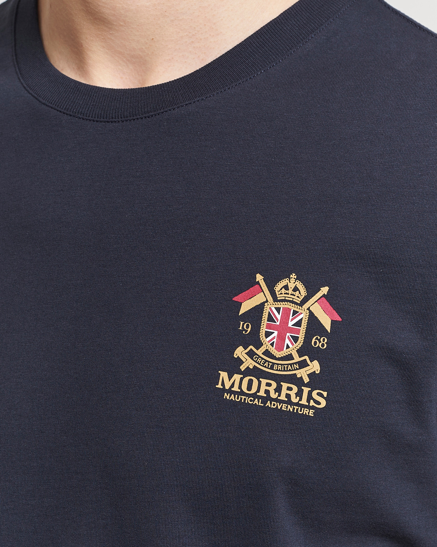 Mies | T-paidat | Morris | Crew Neck Cotton T-Shirt Old Blue