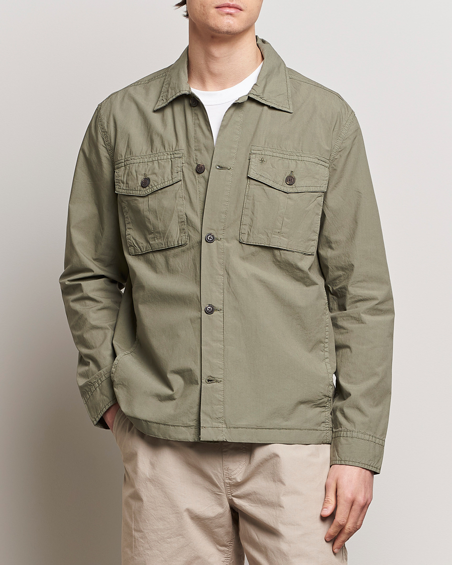 Mies | Klassiset takit | Morris | Harrison Cotton Shirt Jacket Green