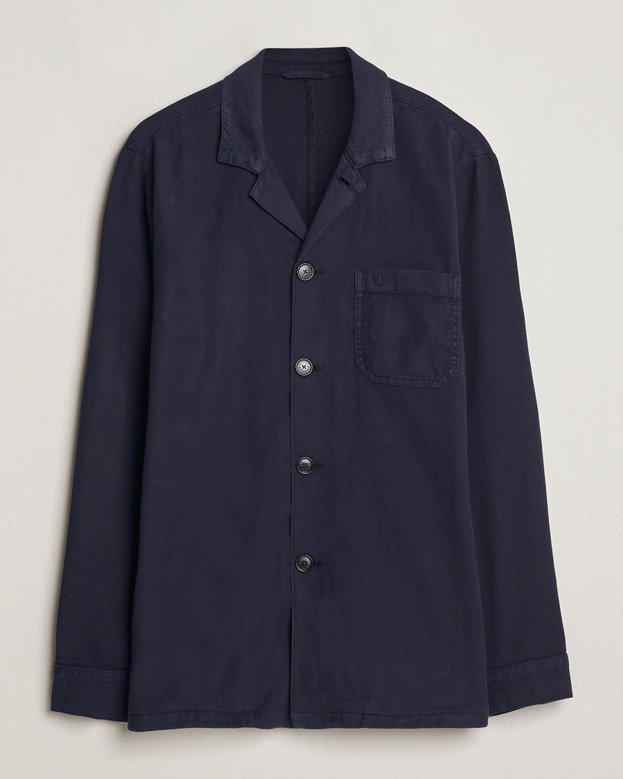 Mies | Kauluspaidat | Morris | Linen Shirt Jacket Navy