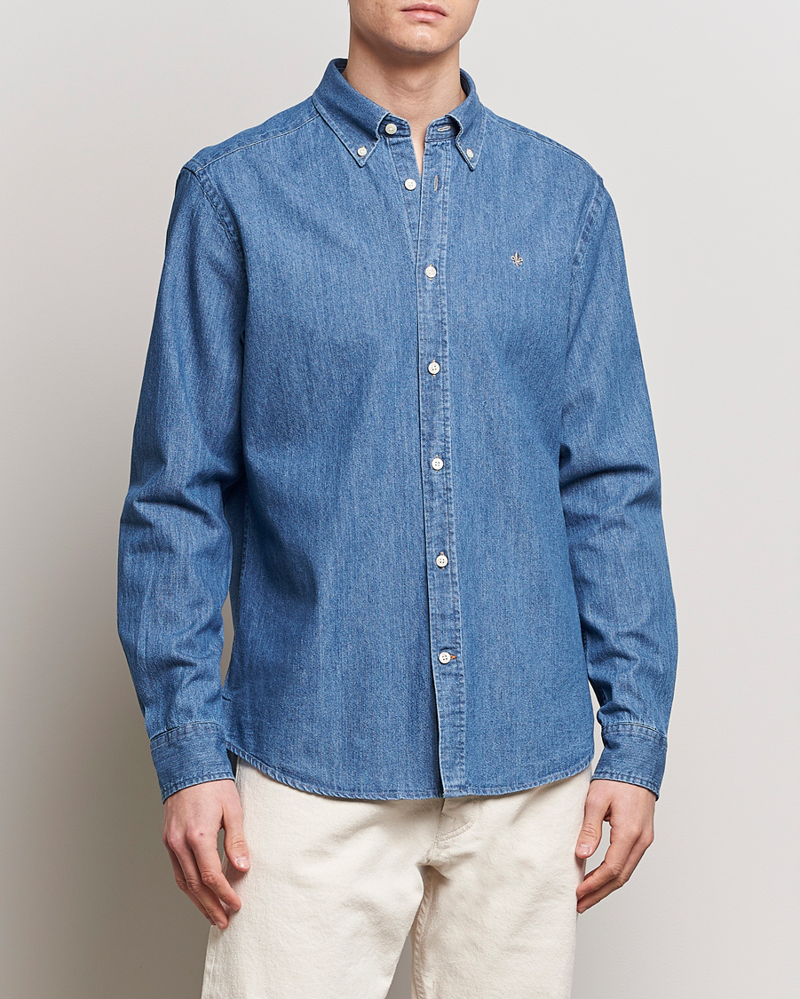 Mies | Kauluspaidat | Morris | Classic Fit Denim Shirt Blue
