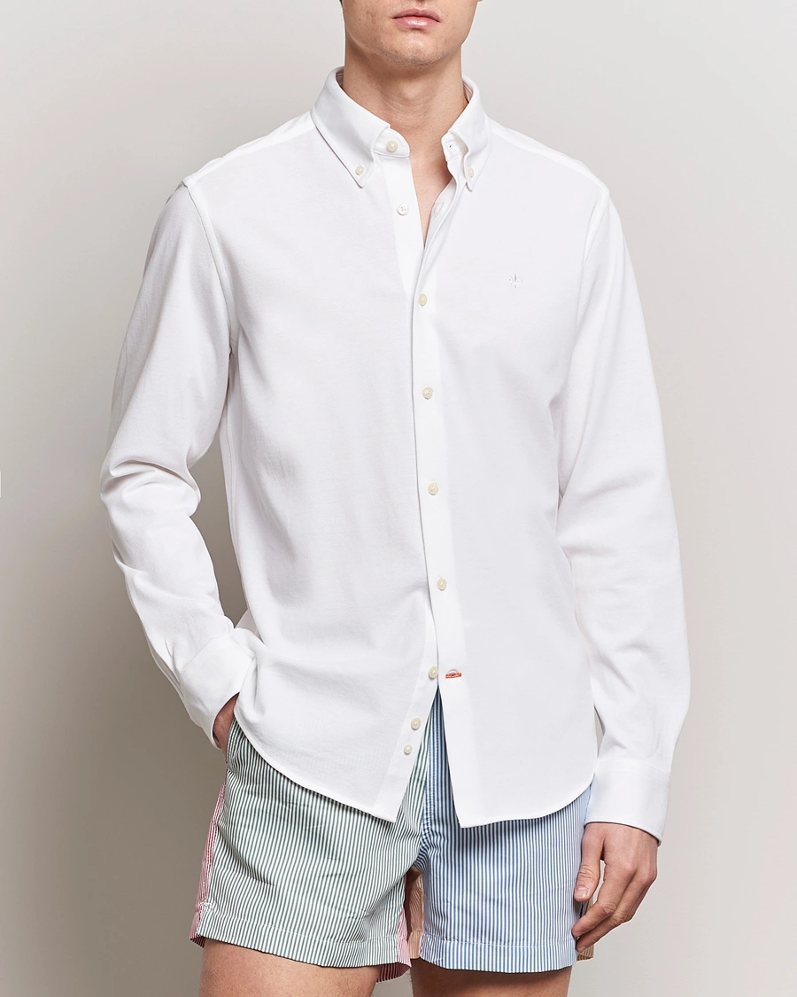 Mies | Kauluspaidat | Morris | Eddie Slim Fit Pique Shirt White