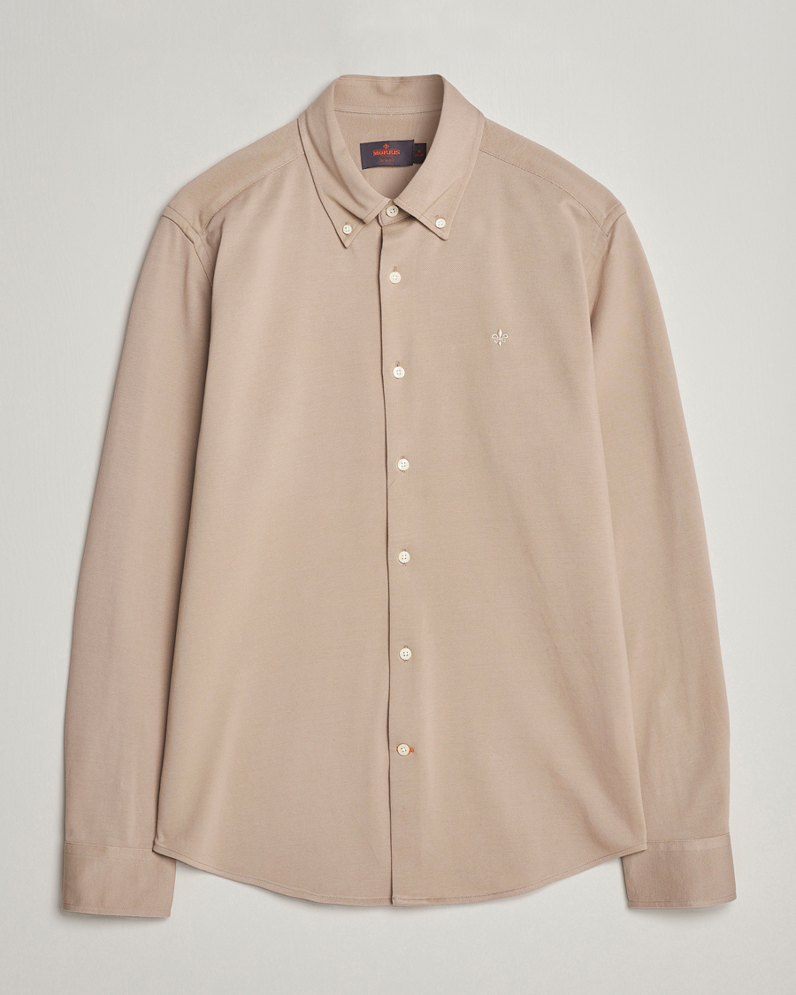 Mies | Kauluspaidat | Morris | Eddie Slim Fit Pique Shirt Khaki