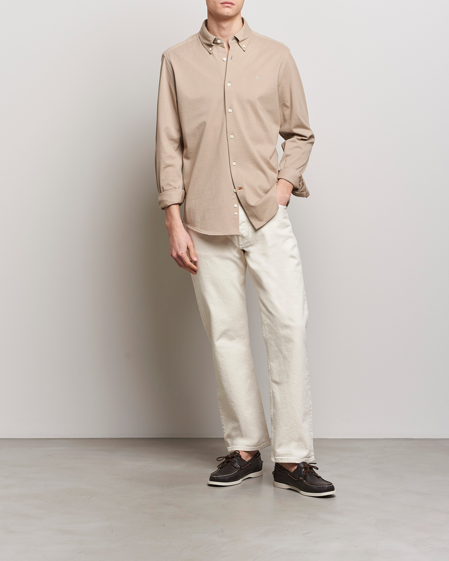 Mies | Kauluspaidat | Morris | Eddie Slim Fit Pique Shirt Khaki