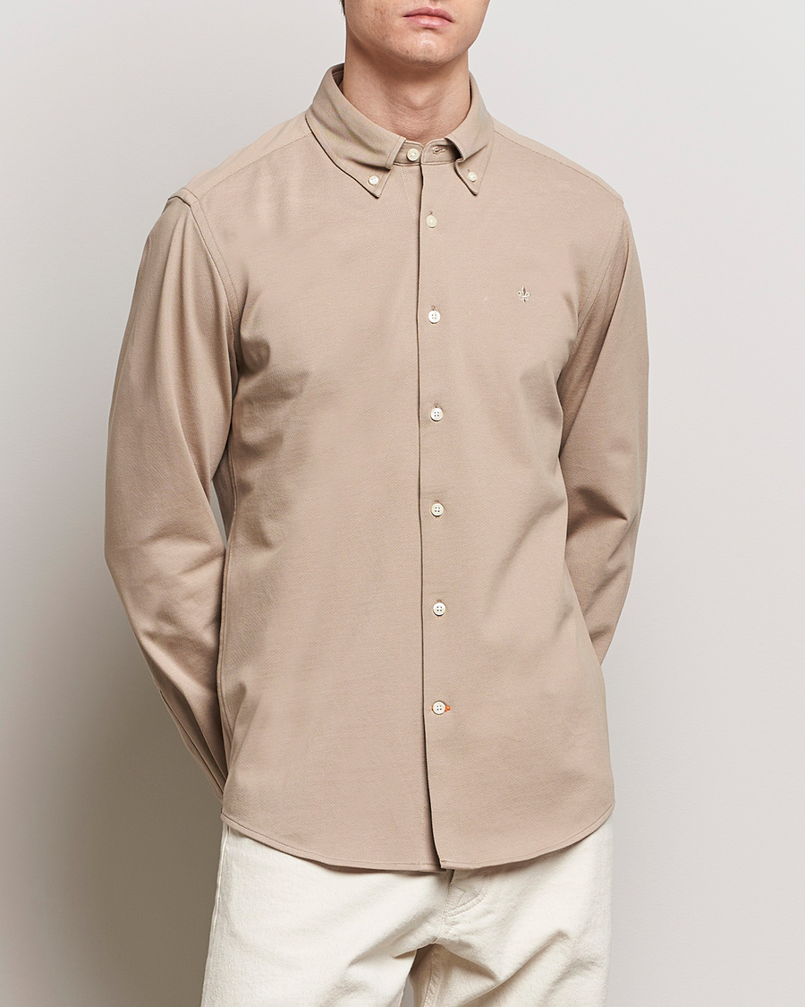 Mies |  | Morris | Eddie Slim Fit Pique Shirt Khaki
