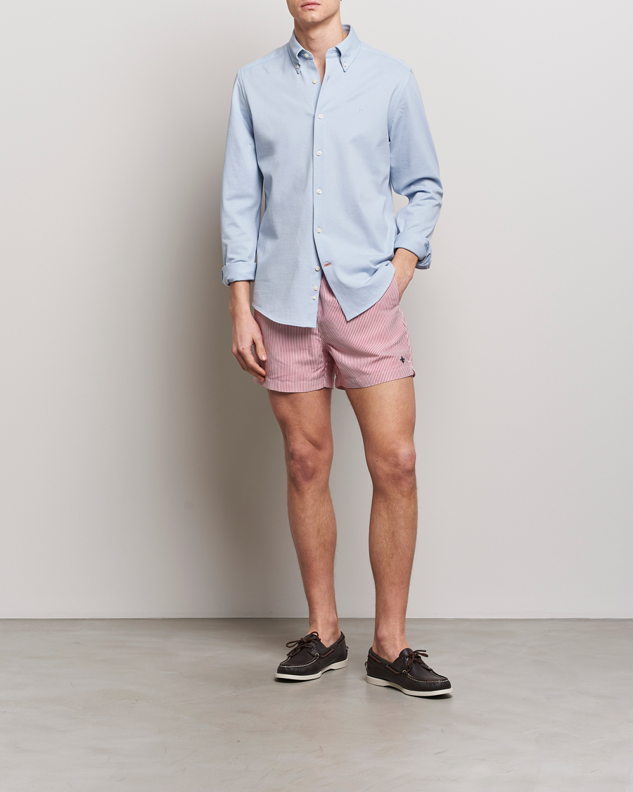 Mies | Kauluspaidat | Morris | Eddie Slim Fit Pique Shirt Light Blue