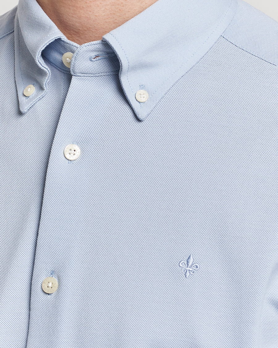Mies | Kauluspaidat | Morris | Eddie Slim Fit Pique Shirt Light Blue