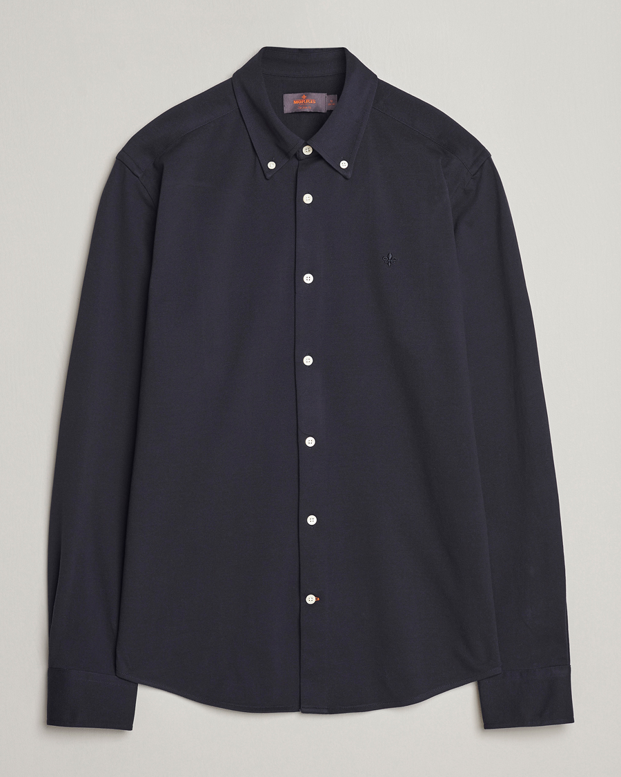 Mies | Kauluspaidat | Morris | Eddie Slim Fit Pique Shirt Old Blue