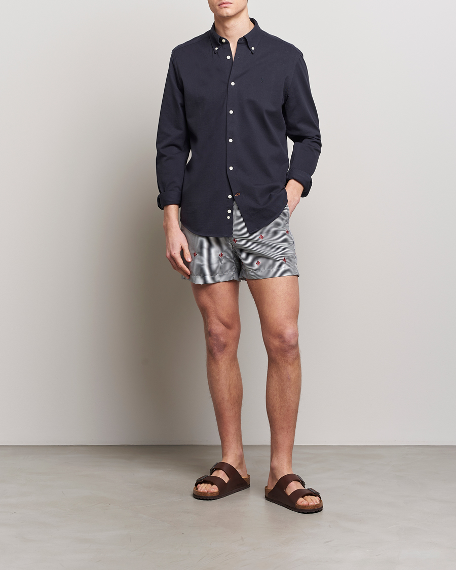 Mies | Kauluspaidat | Morris | Eddie Slim Fit Pique Shirt Old Blue