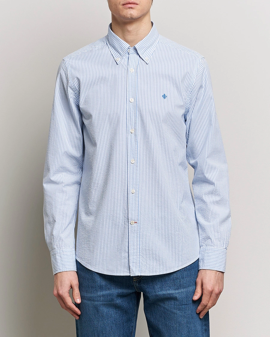 Mies |  | Morris | Slim Fit Seersucker Shirt Light Blue