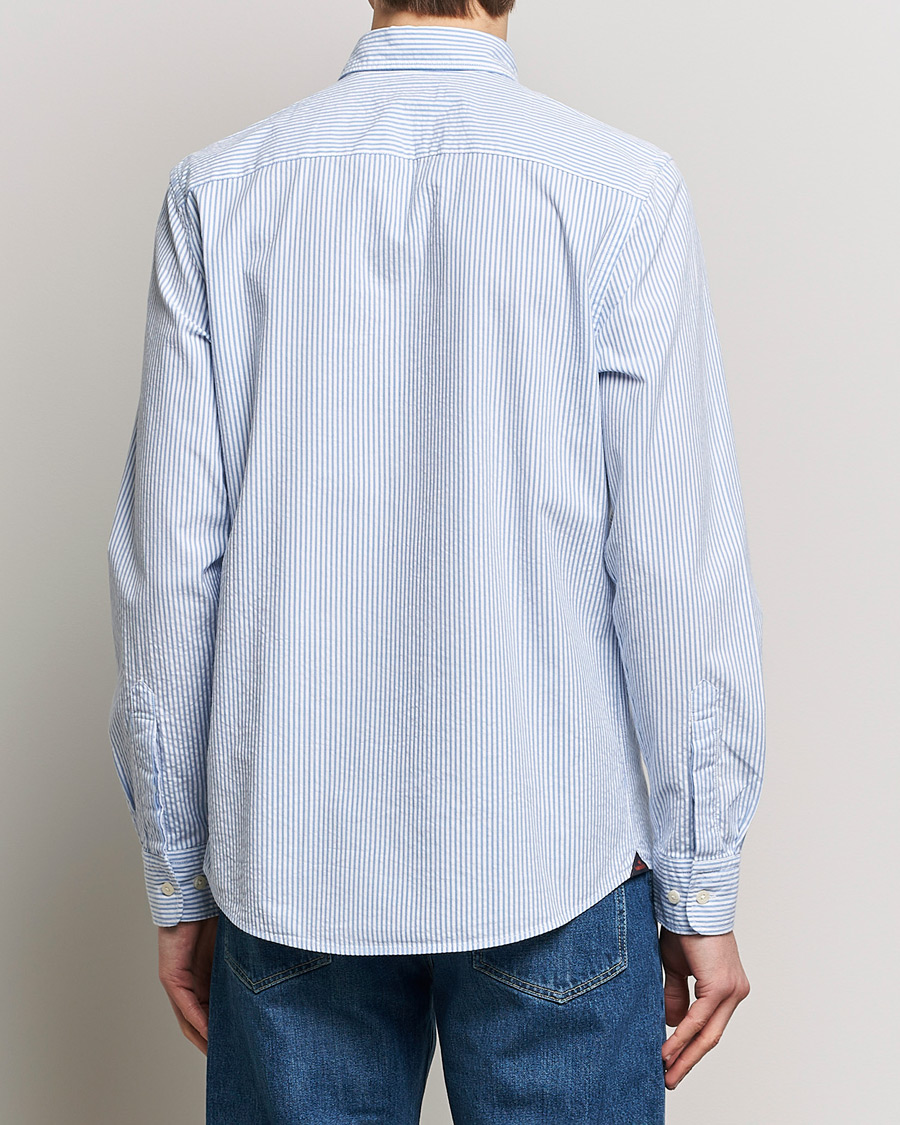 Mies | Kauluspaidat | Morris | Slim Fit Seersucker Shirt Light Blue