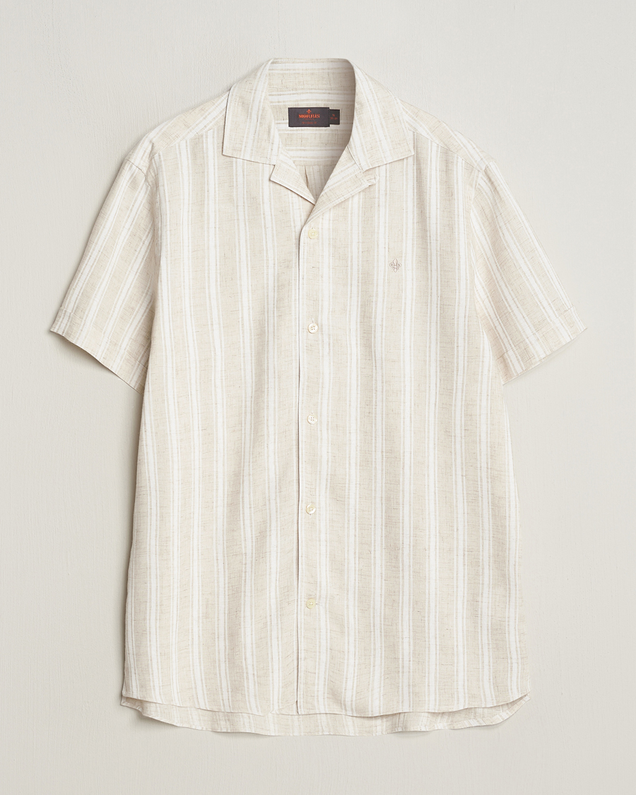 Mies | Kauluspaidat | Morris | Printed Short Sleeve Shirt Off White