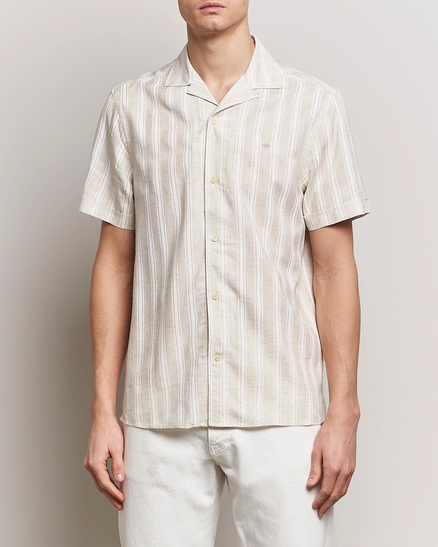Mies | Kauluspaidat | Morris | Printed Short Sleeve Shirt Off White