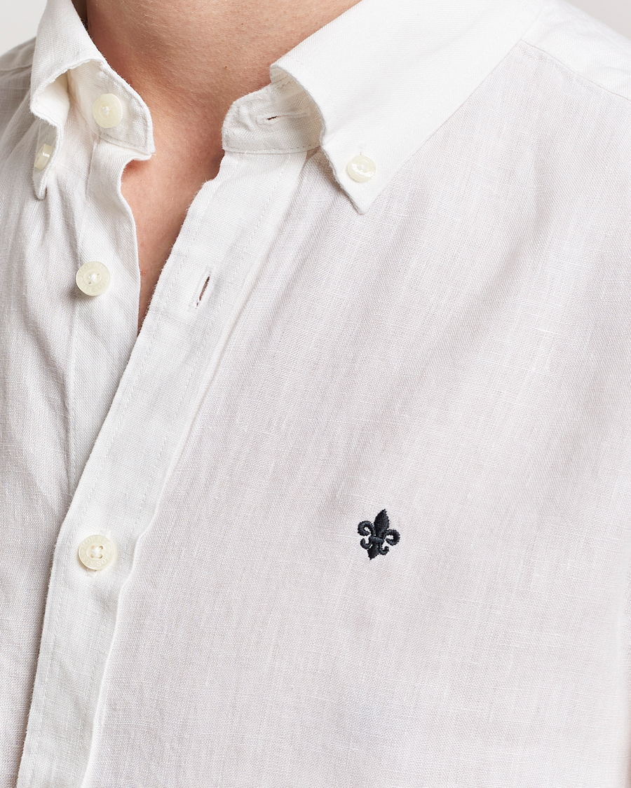 Mies | Kauluspaidat | Morris | Douglas Linen Button Down Shirt White