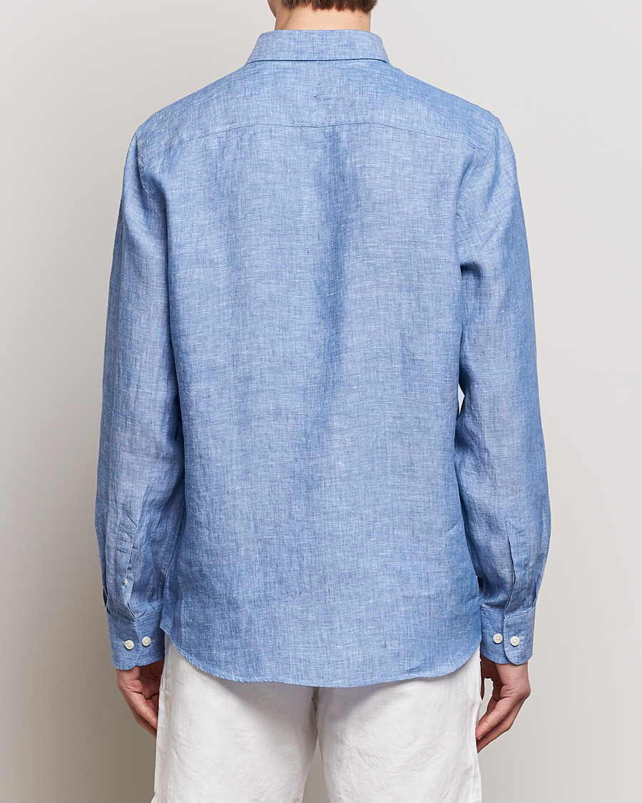 Mies | Kauluspaidat | Morris | Douglas Linen Button Down Shirt Blue