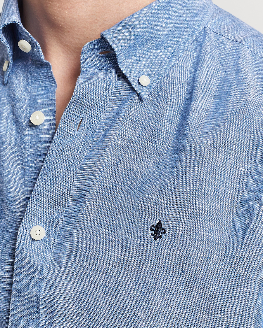Mies | Kauluspaidat | Morris | Douglas Linen Button Down Shirt Blue