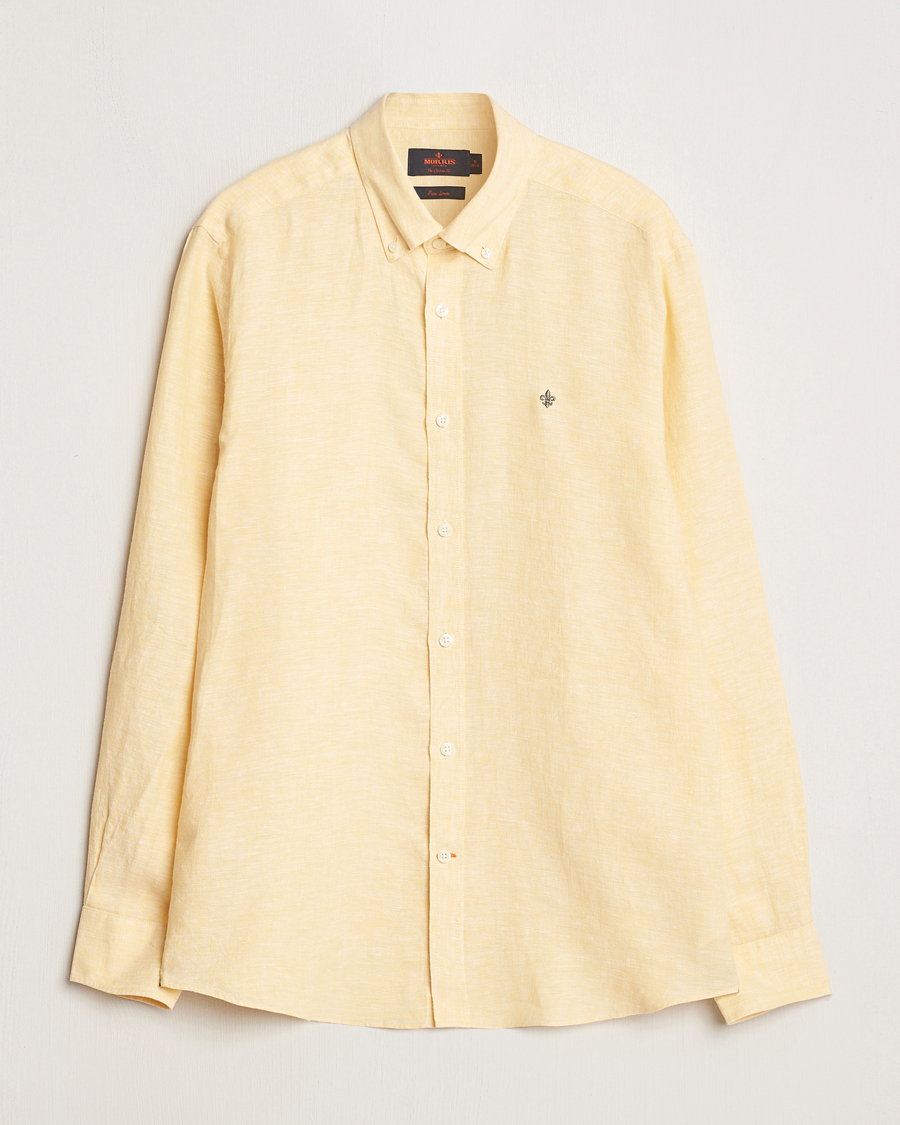 Mies | Kauluspaidat | Morris | Douglas Linen Button Down Shirt Yellow